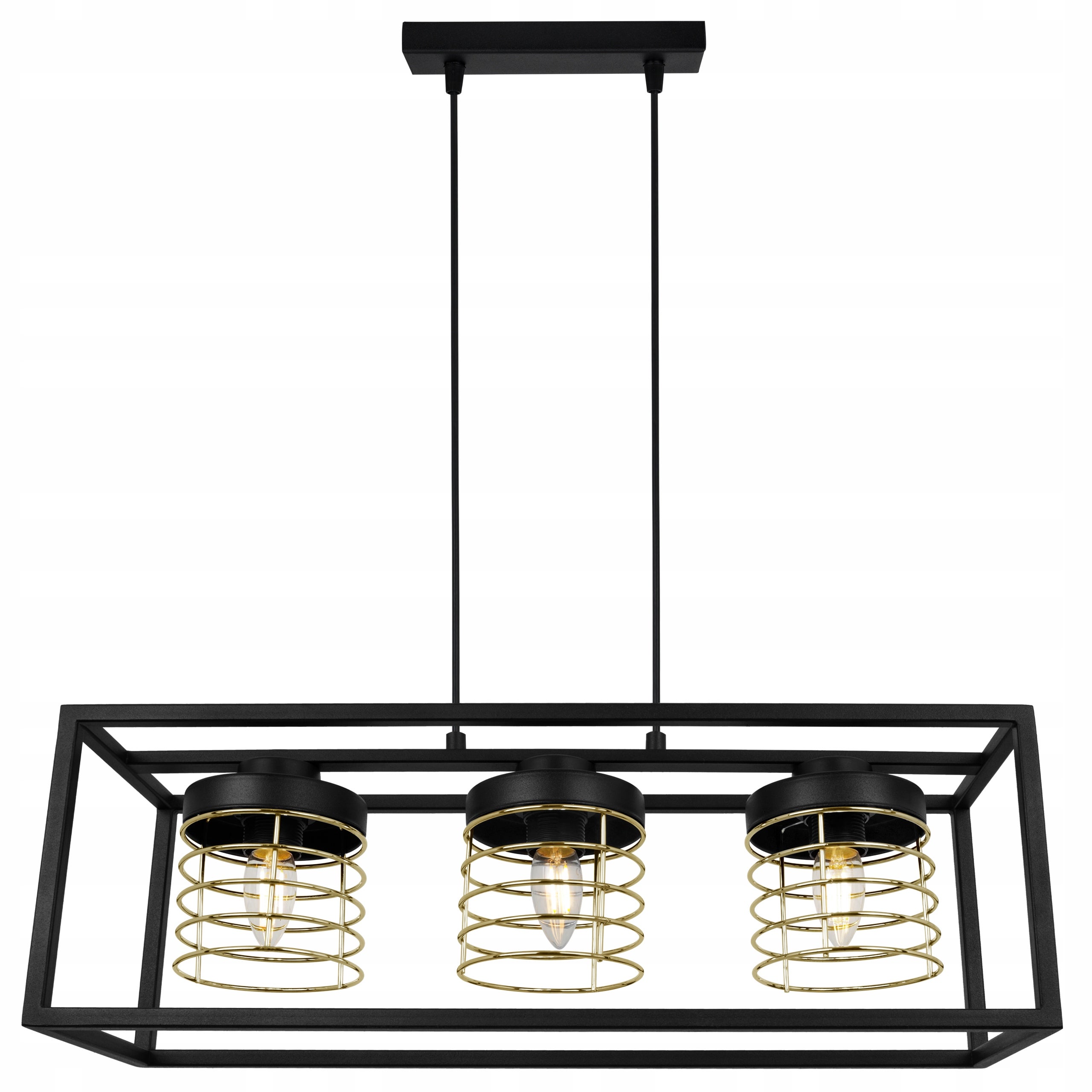 Lampa sufitowe wisząca Light Home LH Rasti Cage Klatka 3x E27 60W czarny/złoty