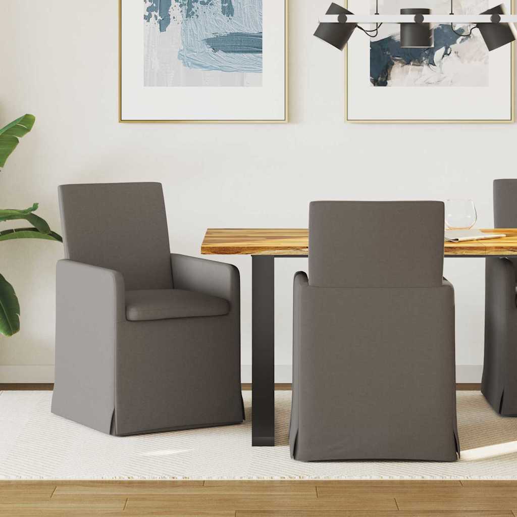 Krzesła jadalne 2 pcs Jasnoszary 57 x 67 x 95 cm Płótno vidaXL