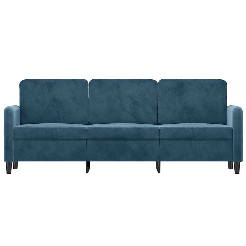 Sofa 3-osobowa, niebieski, 180 cm, tapicerowana aksamitem