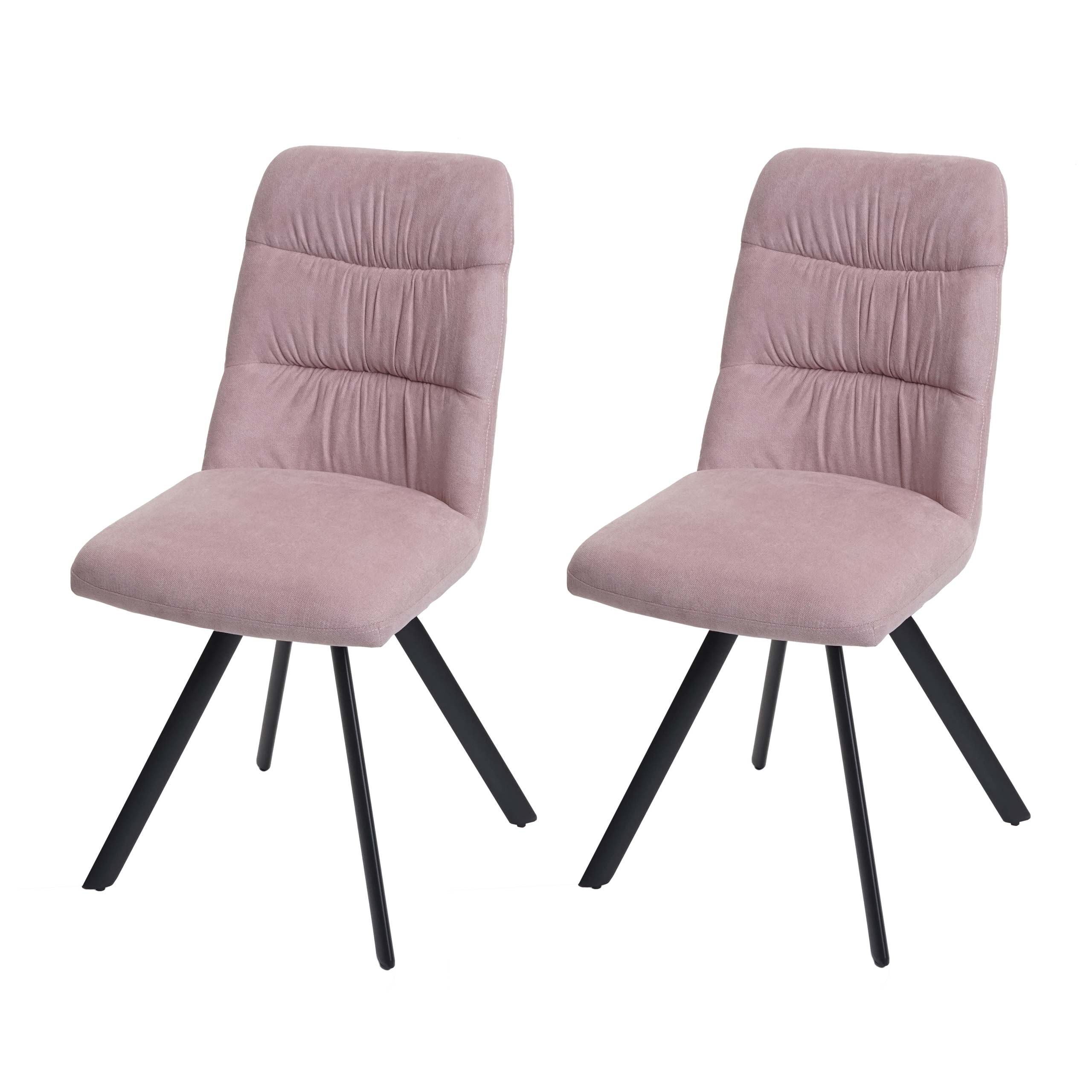 Zestaw 2 krzeseł do jadalni HWC-J69, krzesło kuchenne, obrotowe, automatyczna pozycja, aksamitne ~ różowy