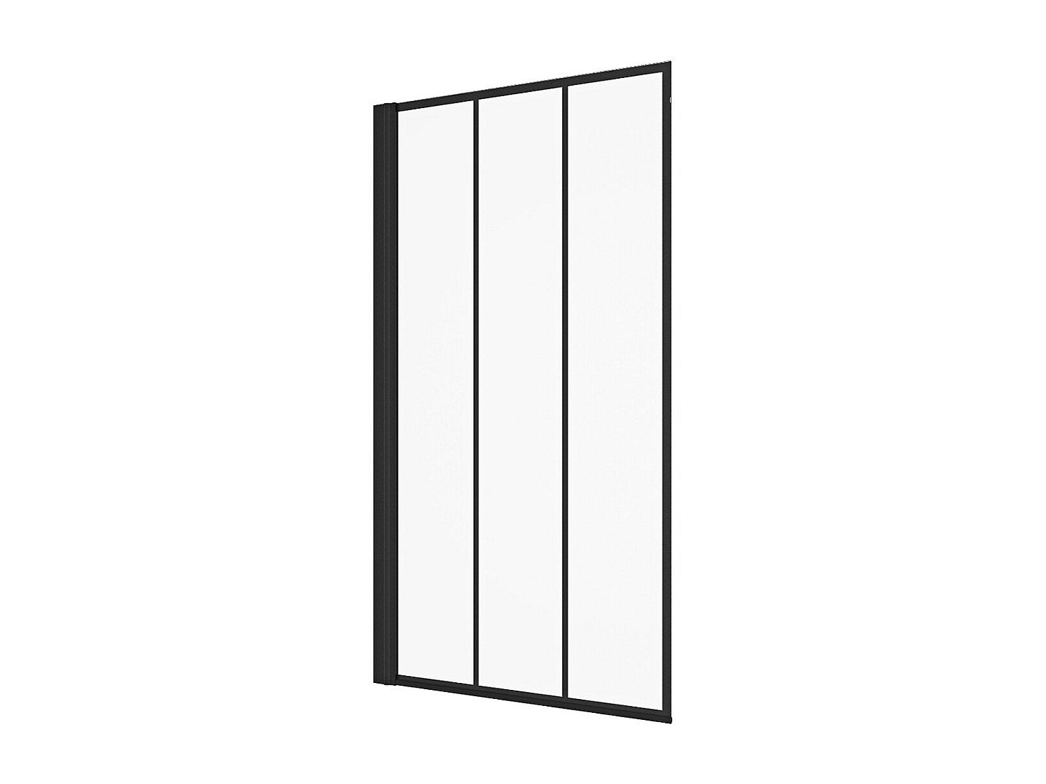 Czarny matowy obrotowy parawan nawannowy w stylu industrialnym - 80 x 140 cm - DOLANA
