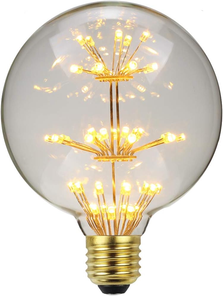 Żarówka LED Vintage RGB Fajerwerki Edison Żarówka G95 3W 220/240V E27 Żarówka Dekoracyjna (Fajerwerki)
