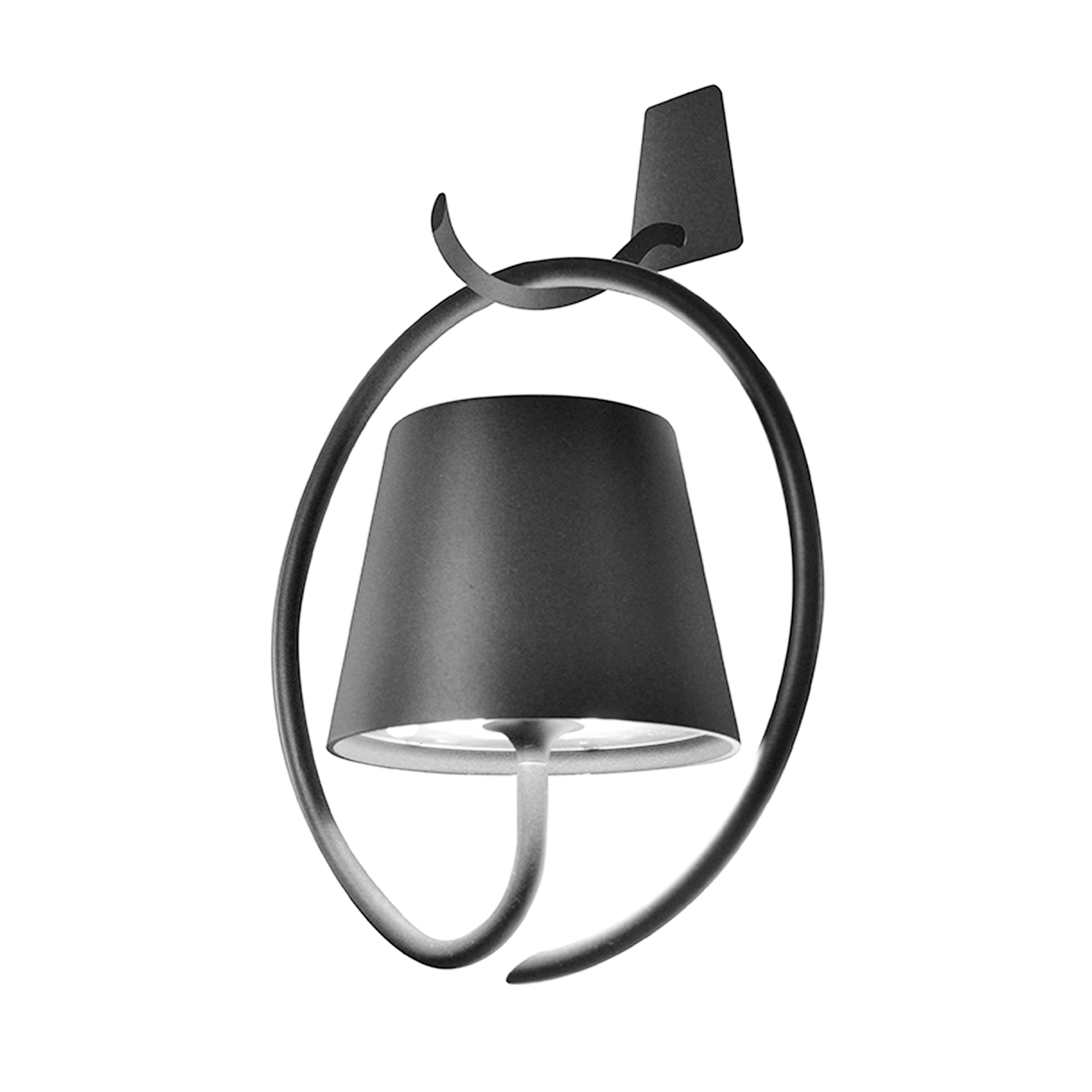 Poldina Dark Grey Lampa ścienna LED z możliwością ładowania i ściemniania, z haczykiem, czas pracy na baterii do 12 godzin