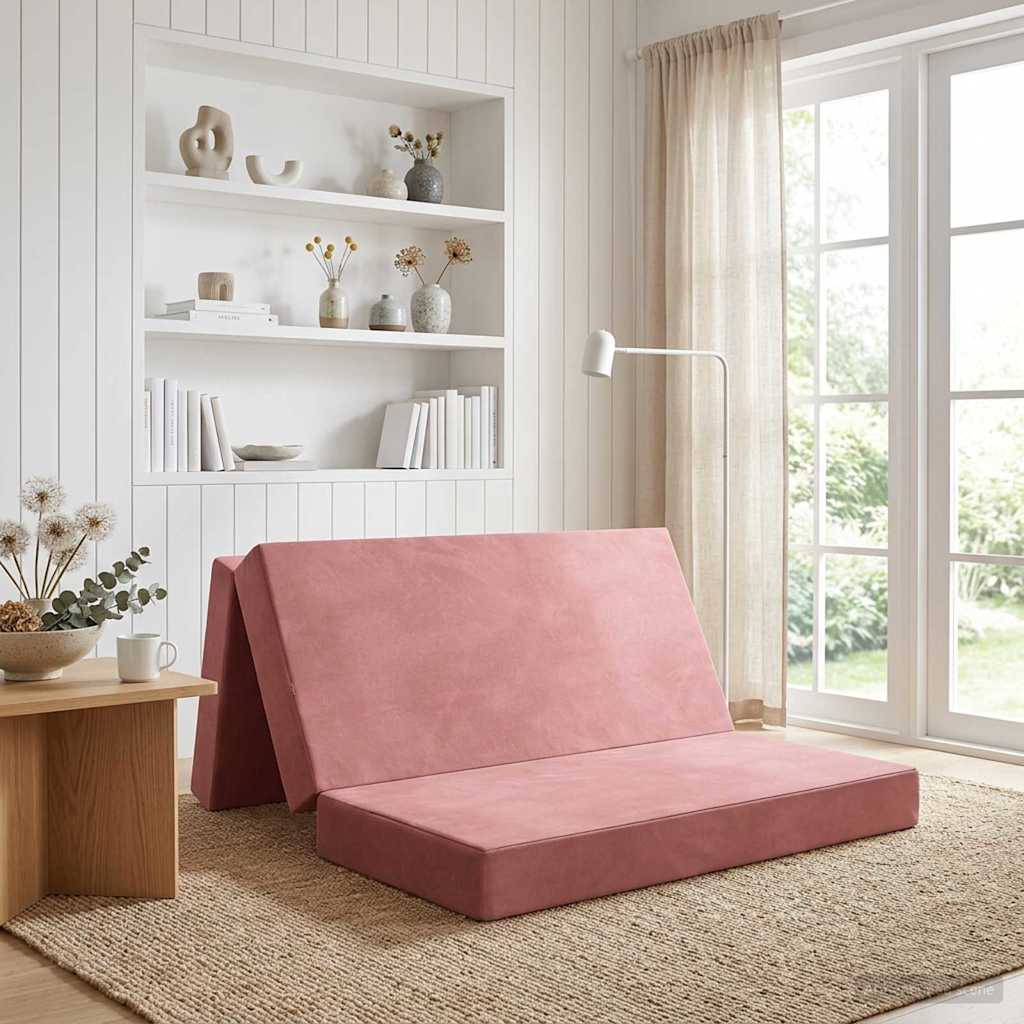 Składana Sofa Łóżko 120 x 67 x 45 cm różowy vidaXL