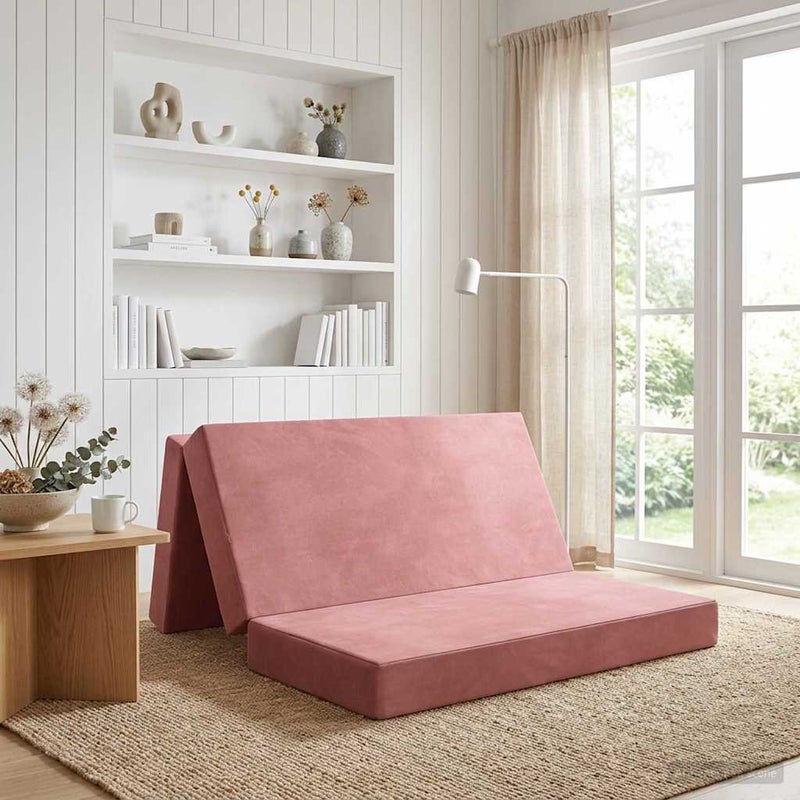 Składana Sofa Łóżko 120 x 67 x 45 cm różowy vidaXL