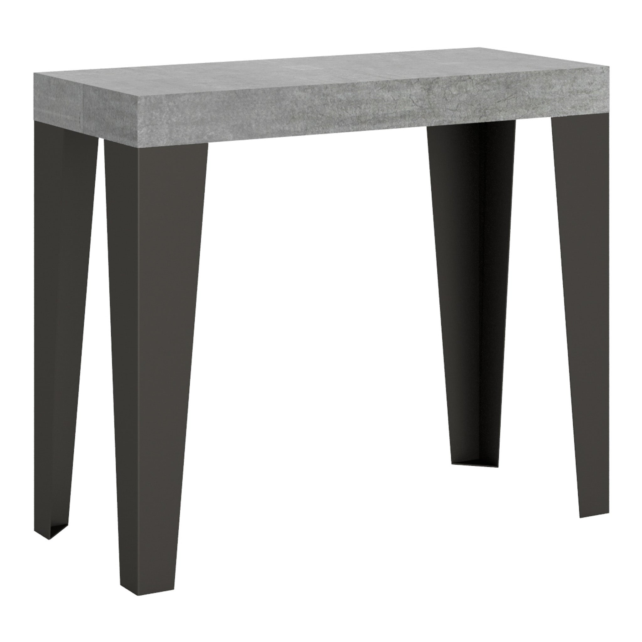 Mesa consola Flame Premium de cemento de 90x40 cm, extensible hasta 3 metros.