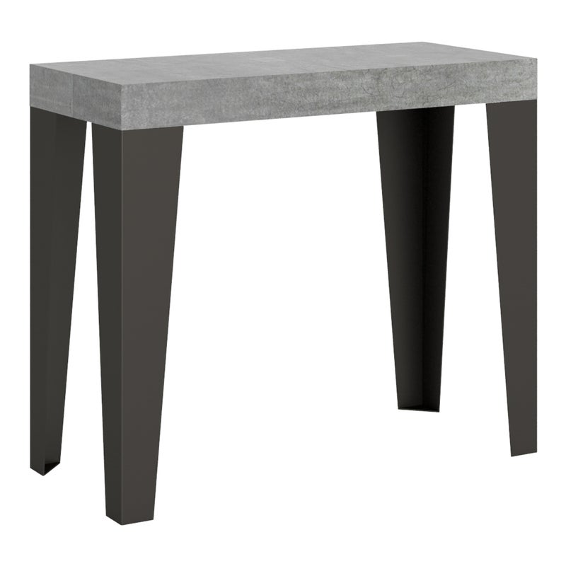 Mesa consola Flame Premium de cemento de 90x40 cm, extensible hasta 3 metros.