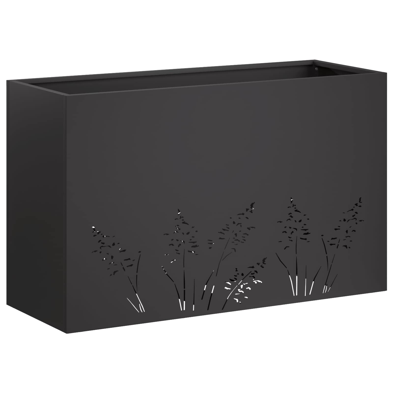 Donica Ogrodowa Stalowa 80x30x49 cm Czarna na Taras na Balkon