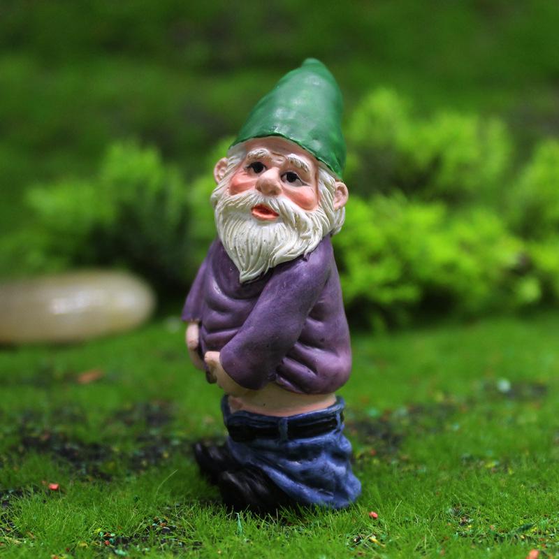 Onemayship Zestaw 4 miniaturowych krasnali ogrodowych, figurka krasnala, dekoracja do domku dla lalek, dekoracja ogrodowa