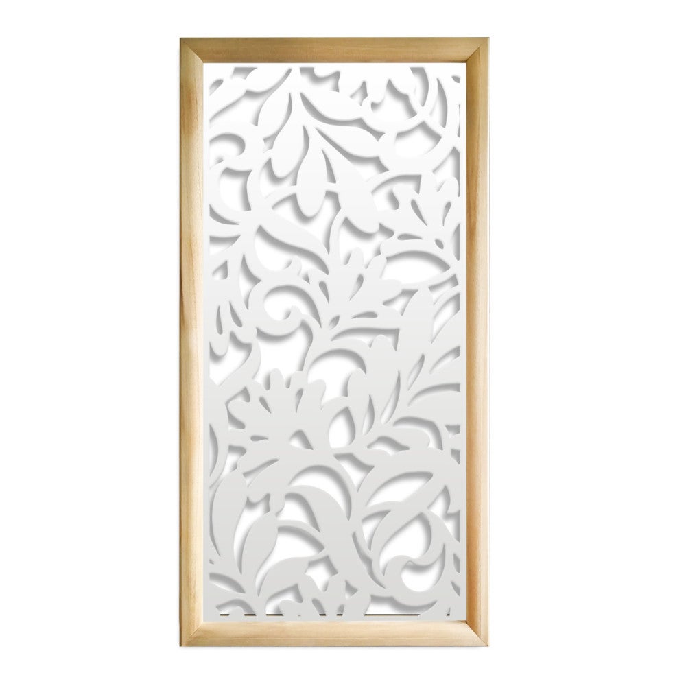 FLOWERS - Prostokątne moduły dekoracyjne z drewna i PCV - Rozmiar 73x148 cm - Grubość 64 mm - Kolor wewnętrzny BIAŁY