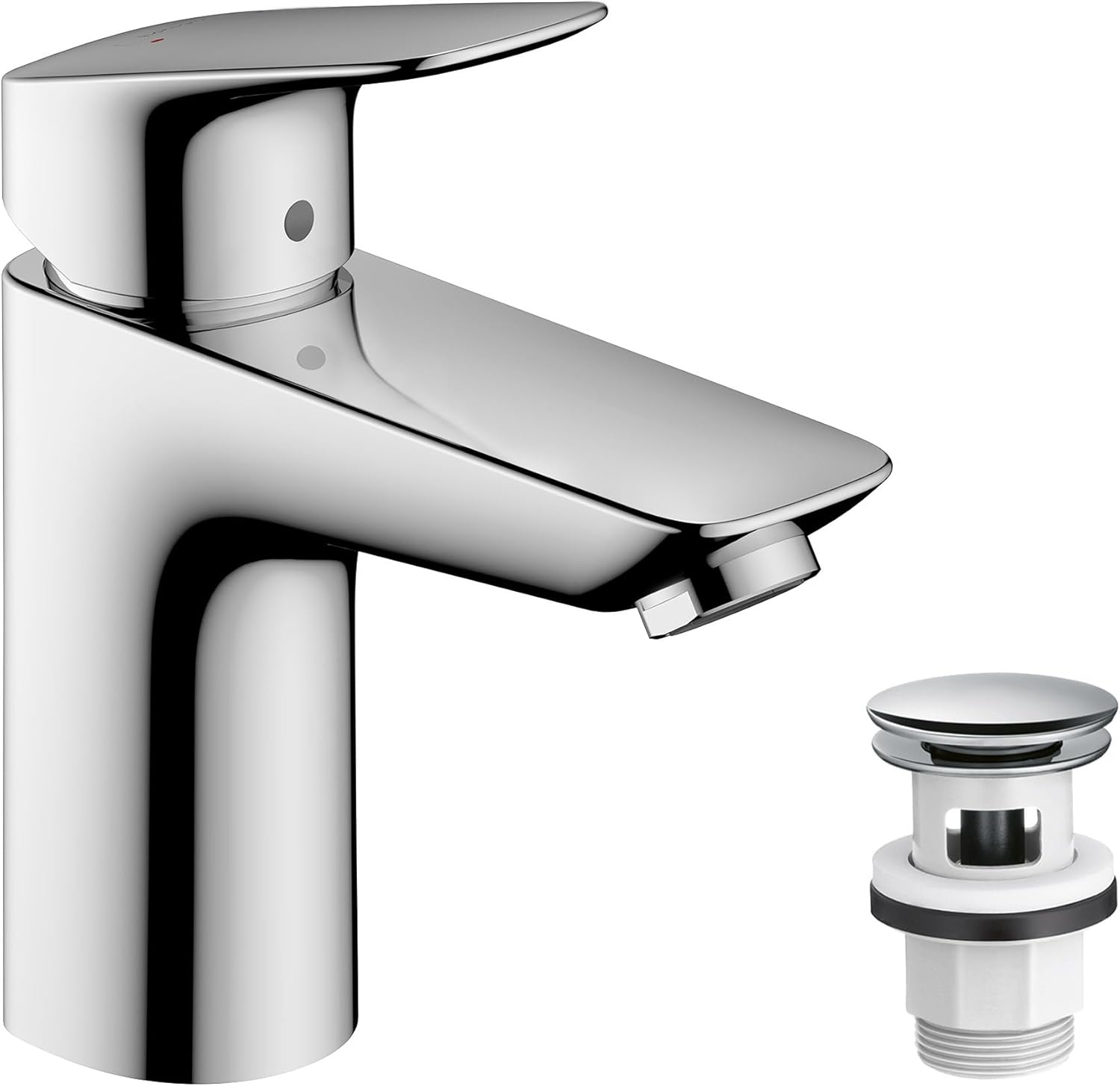 Bateria umywalkowa Hansgrohe Logis, chromowana, jednouchwytowa, EcoSmart, z korkiem klik-klak