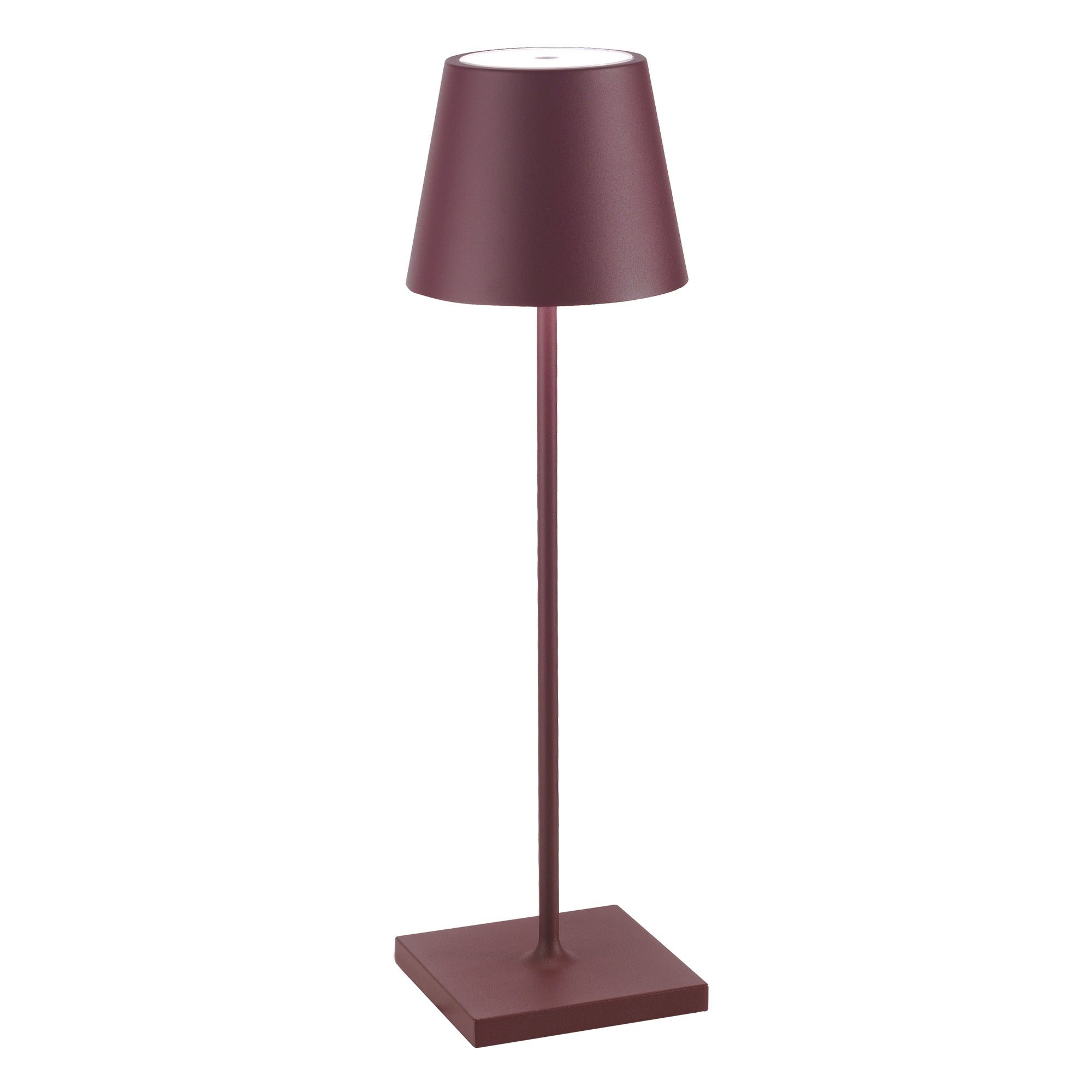 Poldina Pro Zafferano Bordeaux lampa stołowa LED, akumulatorowa, ściemnialna, IP65, czas pracy 12h