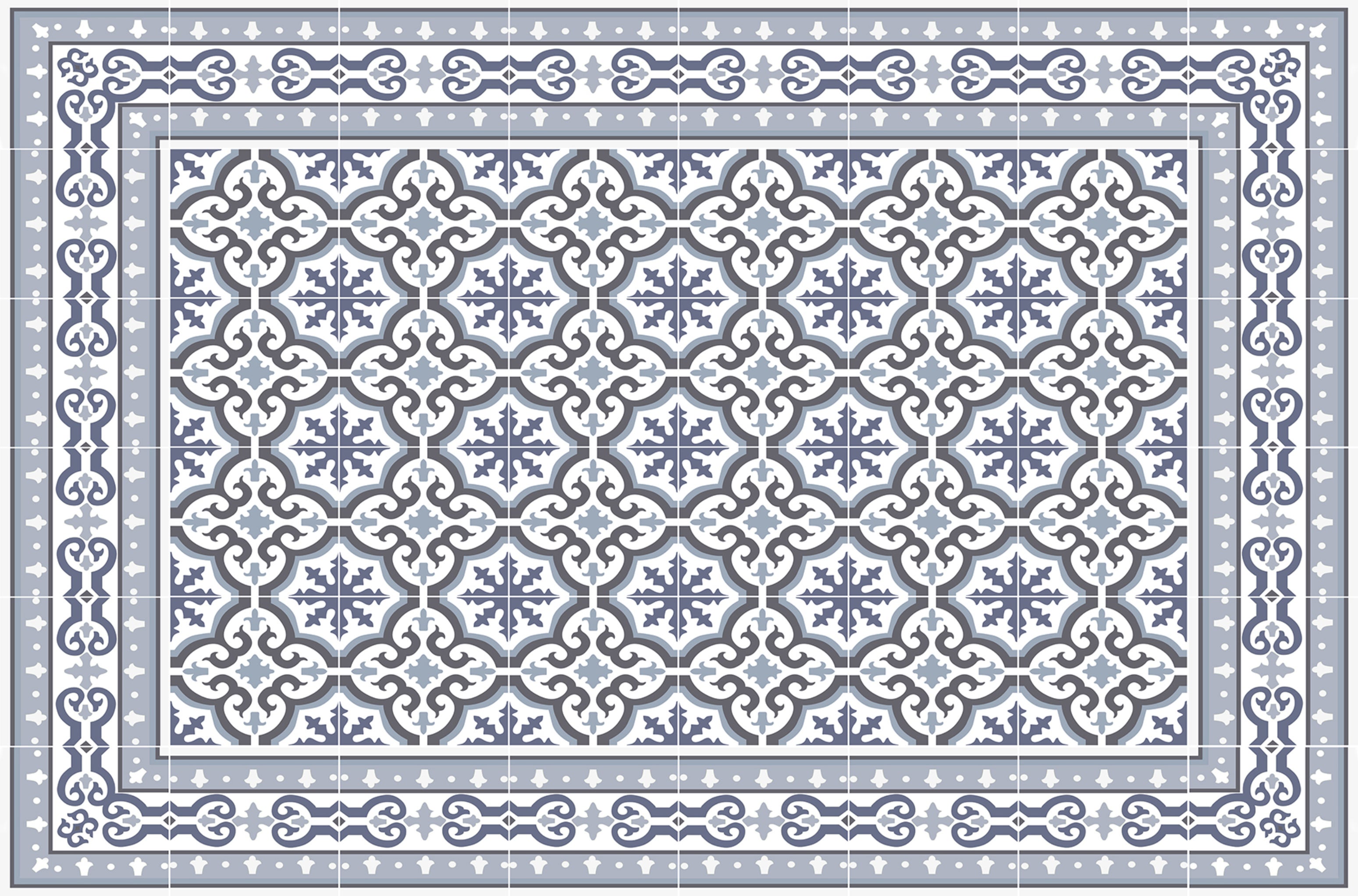 Dywan winylowy Jeanette 66x100 cm - antypoślizgowy PVC, winylowy do kuchni lub salonu, zmywalny, wodoodporny, styl hydrauliczny