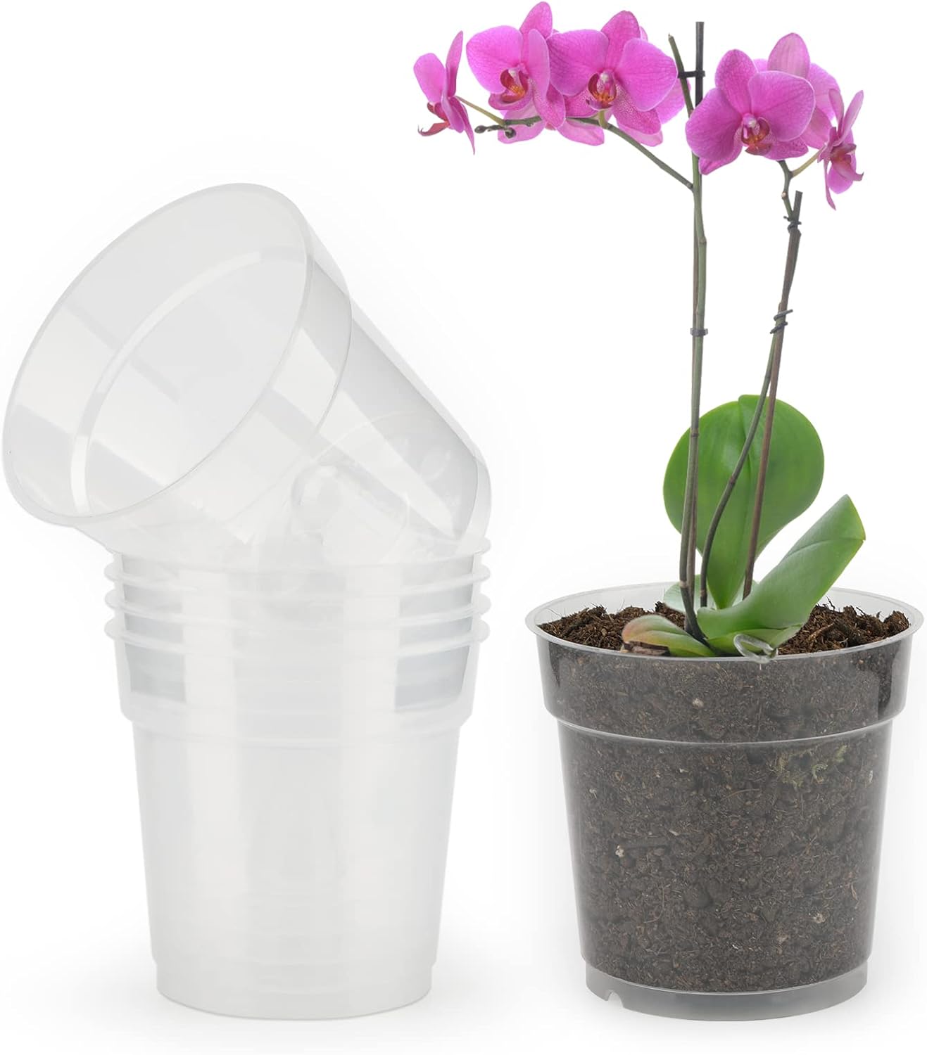10 sztuk plastikowych doniczek o średnicy 11,5 cm, dł. 11,5 cm, szer. 11,5 cm, wys. 11 cm