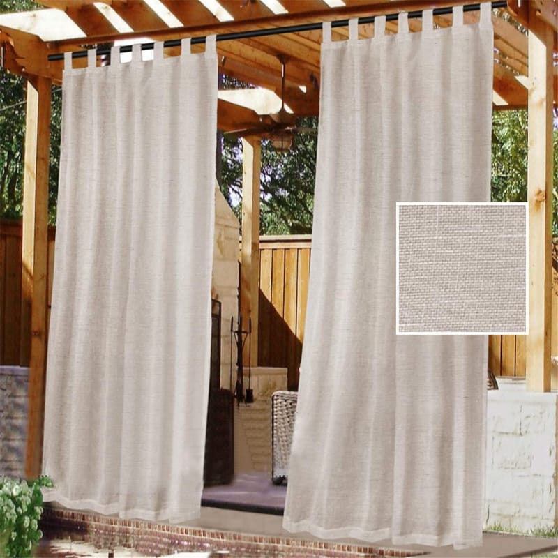 Zestaw 2 wodoodpornych zasłon zewnętrznych o wymiarach 274 x 132 cm – zapięcie na rzep, ochrona przed promieniowaniem UV do pergoli, altany i tarasu