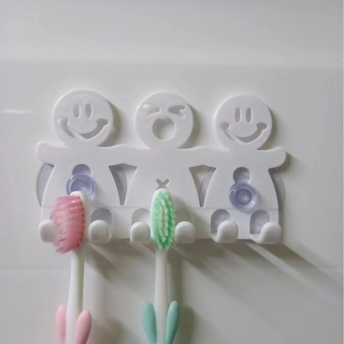 Mignon Uchwyt na Szczoteczkę do Zębów z Przyssawką do Ściany Łazienkowej Smiley Emoji Dekoracja Domowa