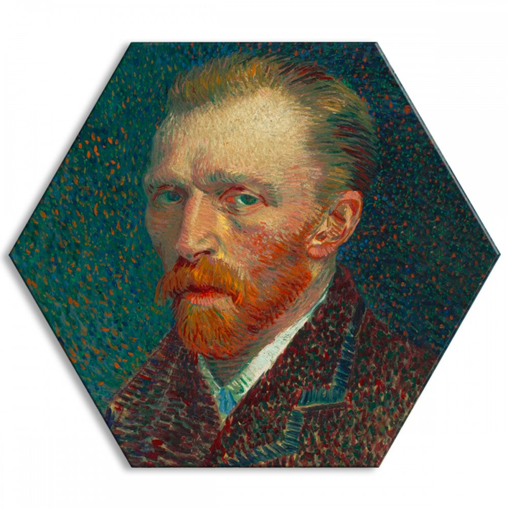 VAN GOGH - AUTOPORTRET 1887 - Płótno sześciokątne - Druk na płótnie oprawiony w ramę PCV 120x120