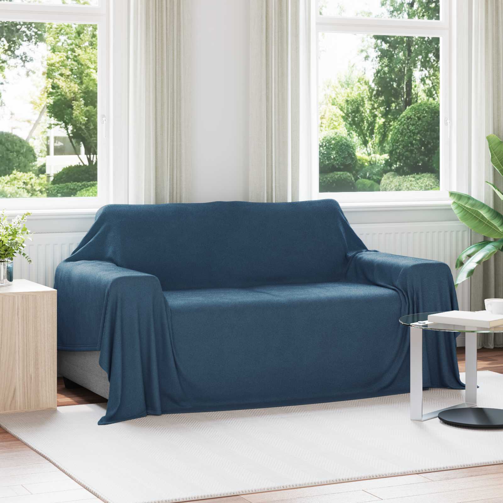 Koc Granatowy 280 x 210 cm Polar vidaXL