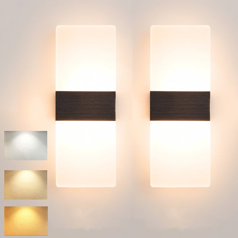 2 sztuki Nowoczesna lampa ścienna LED 6 W, 3 regulowane temperatury barwowe, oprawa wewnętrzna