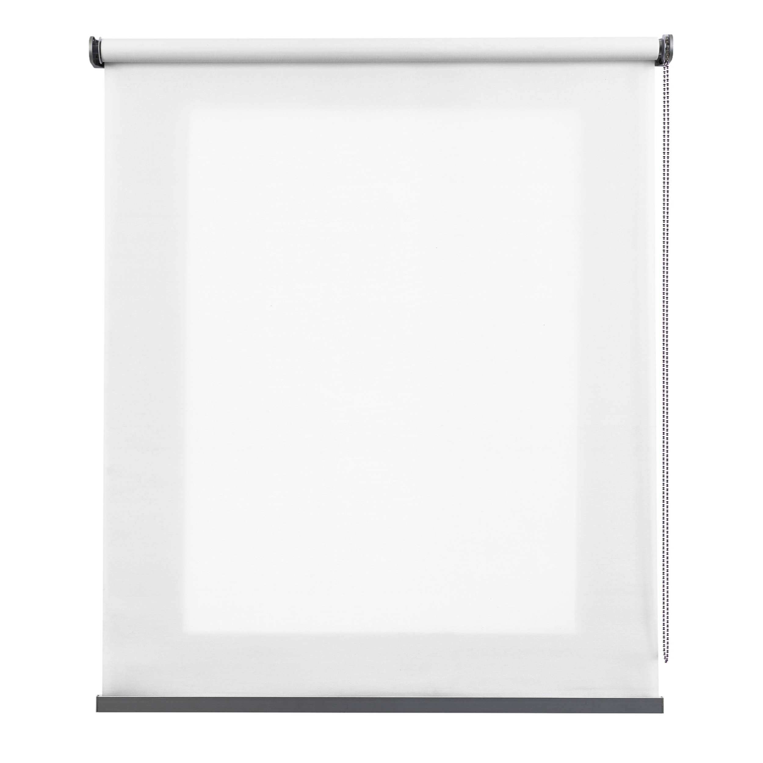 Roleta przepuszczająca światło Premium, dekoracyjna z metalowym wykończeniem biała, 140x180cm
