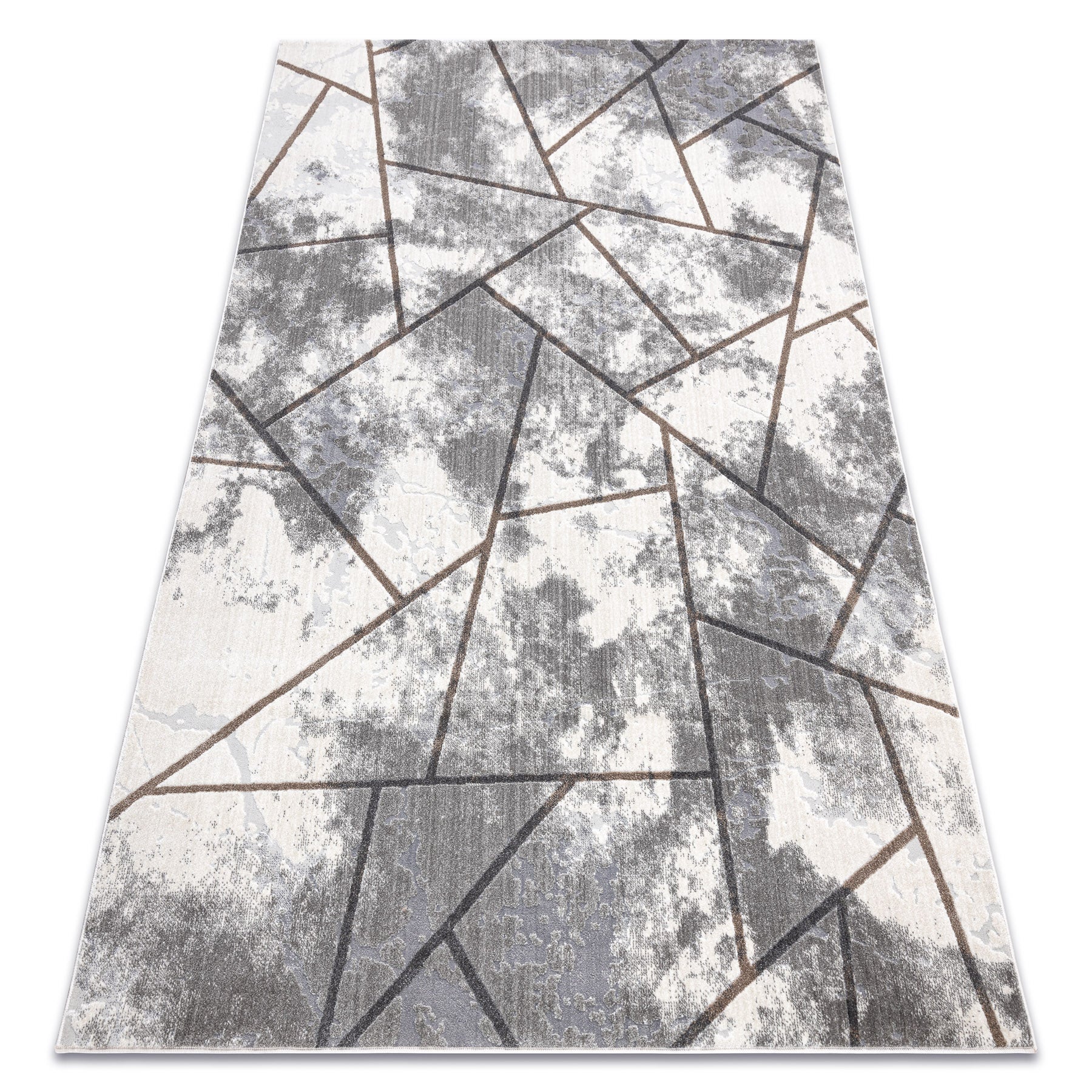 Dywan NOBLE nowoczesny 1518 67 Przecierany, geometryczny - Strukturalny, dwa poziomy runa krem / szary 120x170 cm