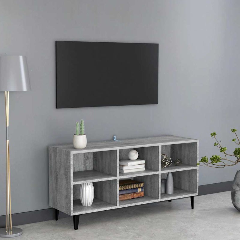 Szafka pod TV, metalowe nóżki, szary dąb sonoma, 103,5x30x50 cm vidaXL