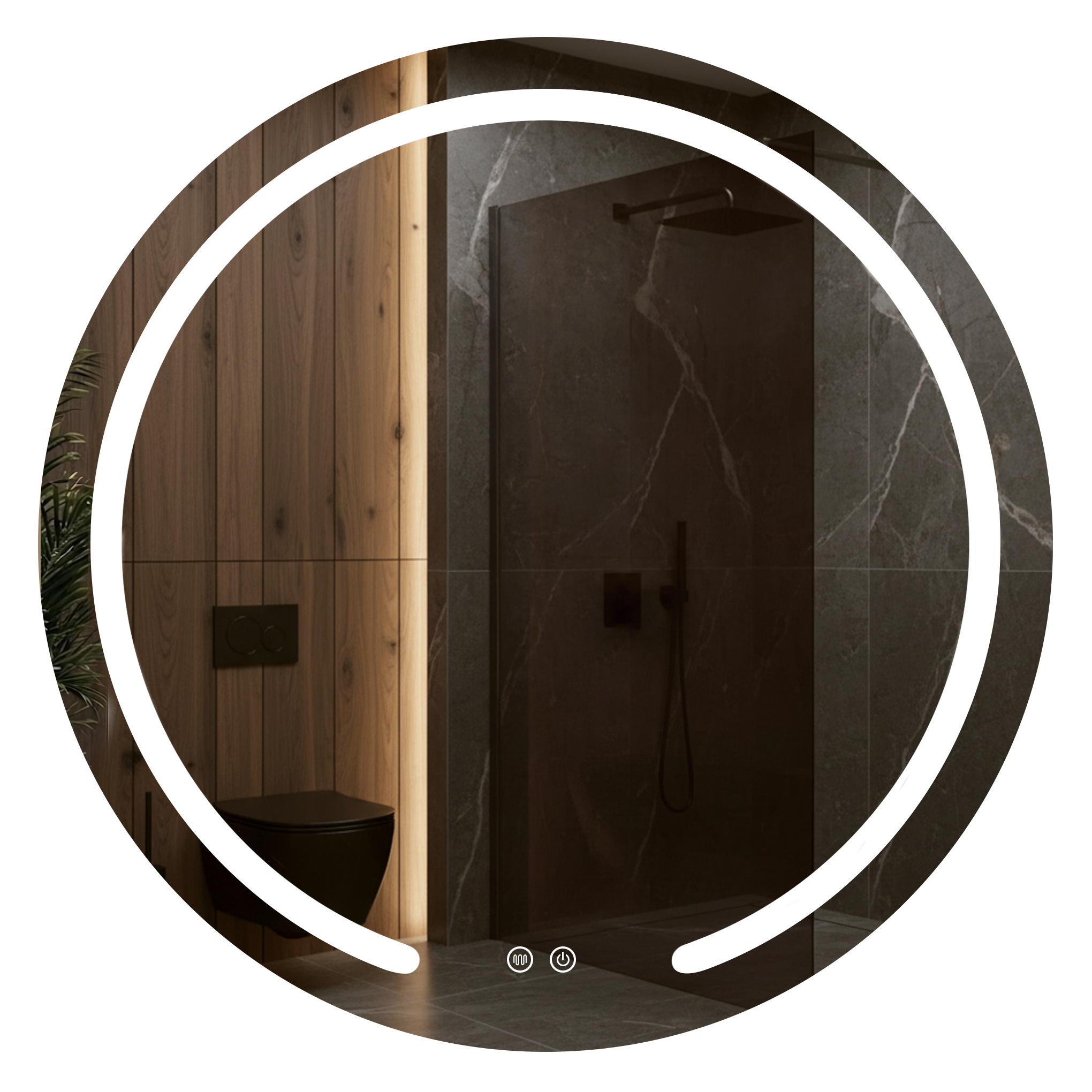 Lustro Rea Modern 90 LED Transparent Okrągłe