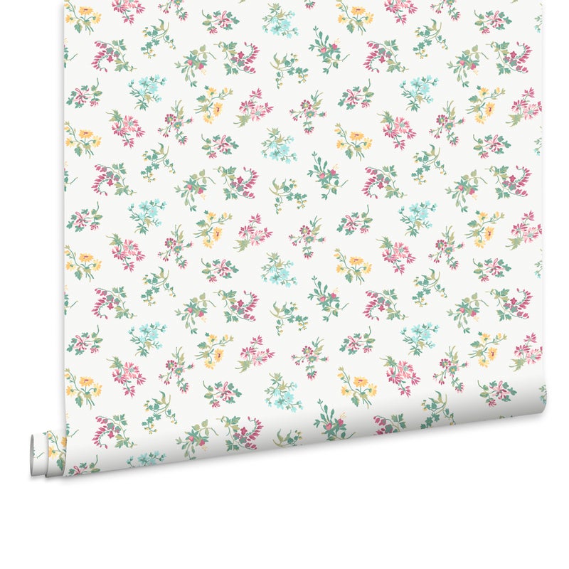 Laura Ashley Tapeta filzelinowa KEELEIGH POSY MULTI 10 m x 52 cm
