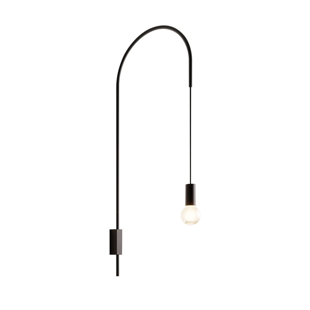 Zafferano - Kinkiet Filo, obrotowy 200°, malowany metal, żarówka E27 maks 60 W w zestawie, wys 110 cm - czarny