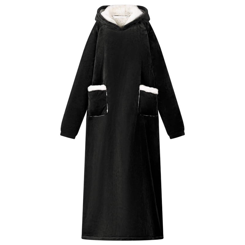 Bluza-koc Czarny M Fleece i Flanela vidaXL