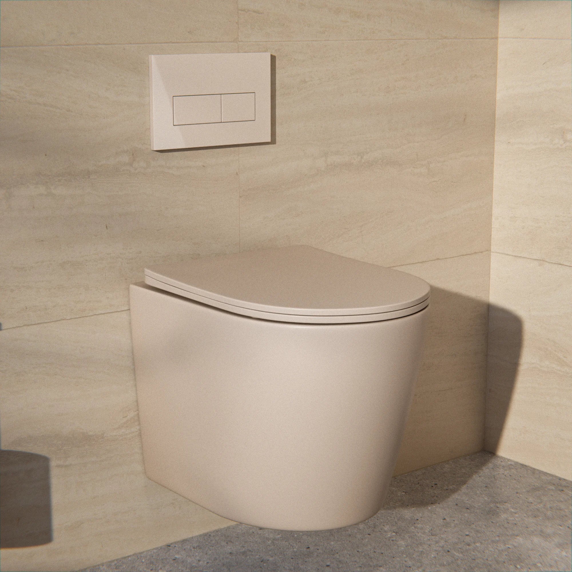 Mirlux Mirlux Varo Taupe Toaleta podwieszana - Toaleta bezkołnierzowa - Deska sedesowa wolnoopadająca - Ceramiczna miska sedesowa - Toaleta wisząca