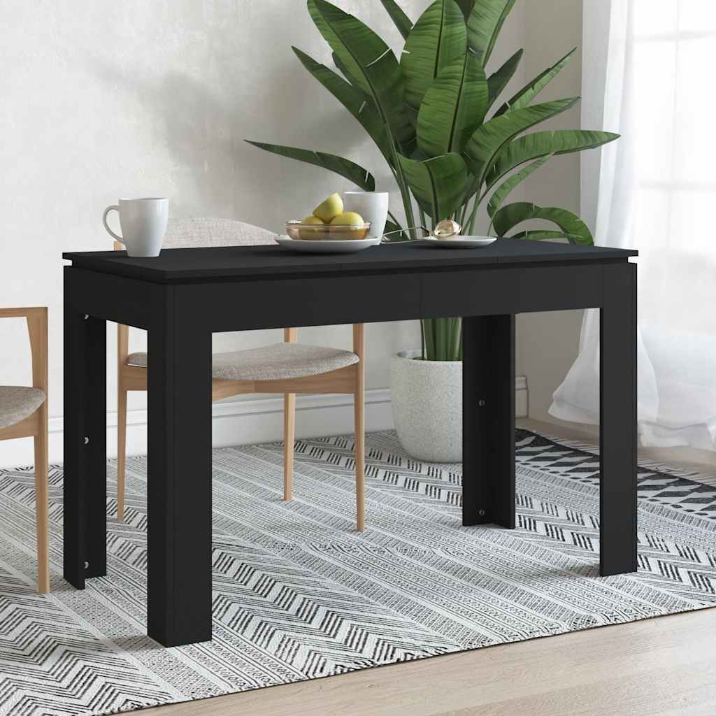 vidaXL Stół jadalniany, czarny, 120x60x76 cm, materiał drewnopochodny