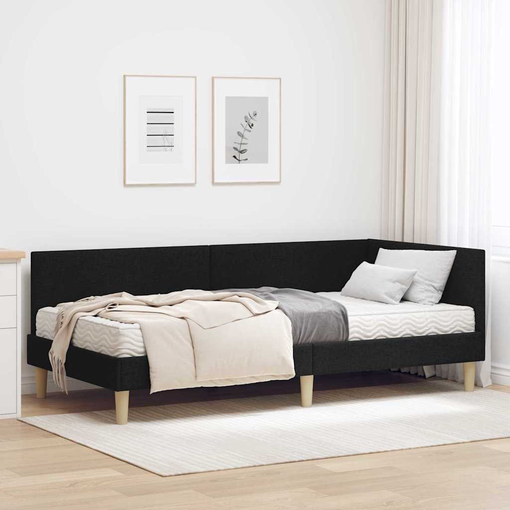 Rama Łóżka Narożnego z Materacem Inny 2 pcs Zielony tkanina vidaXL