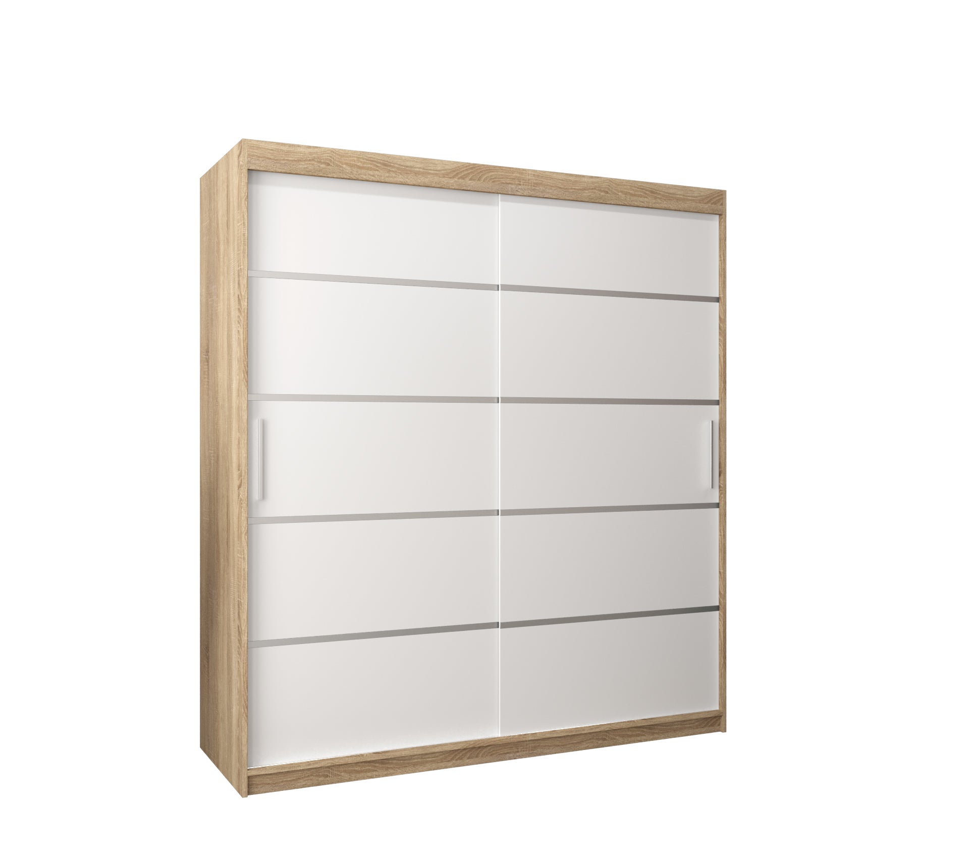 Szafa przesuwna garderoba Verona 1 180 x 62 x 200 cm Sonoma + Biały - Abiks Meble