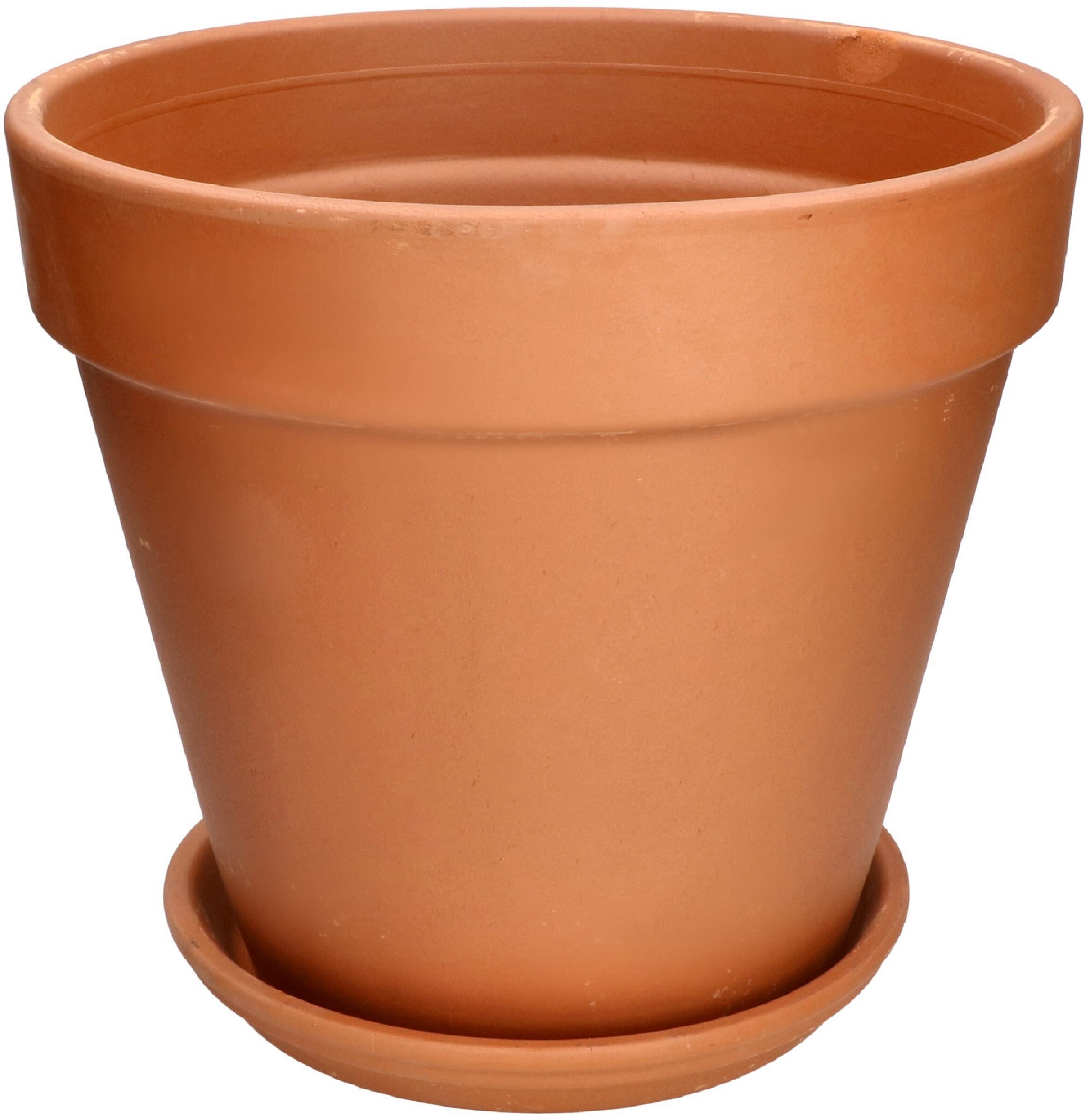 Doniczka donica fi 35cm ceramiczna terakota na kwiaty do ogrodu + podstawka - KOTARBAU