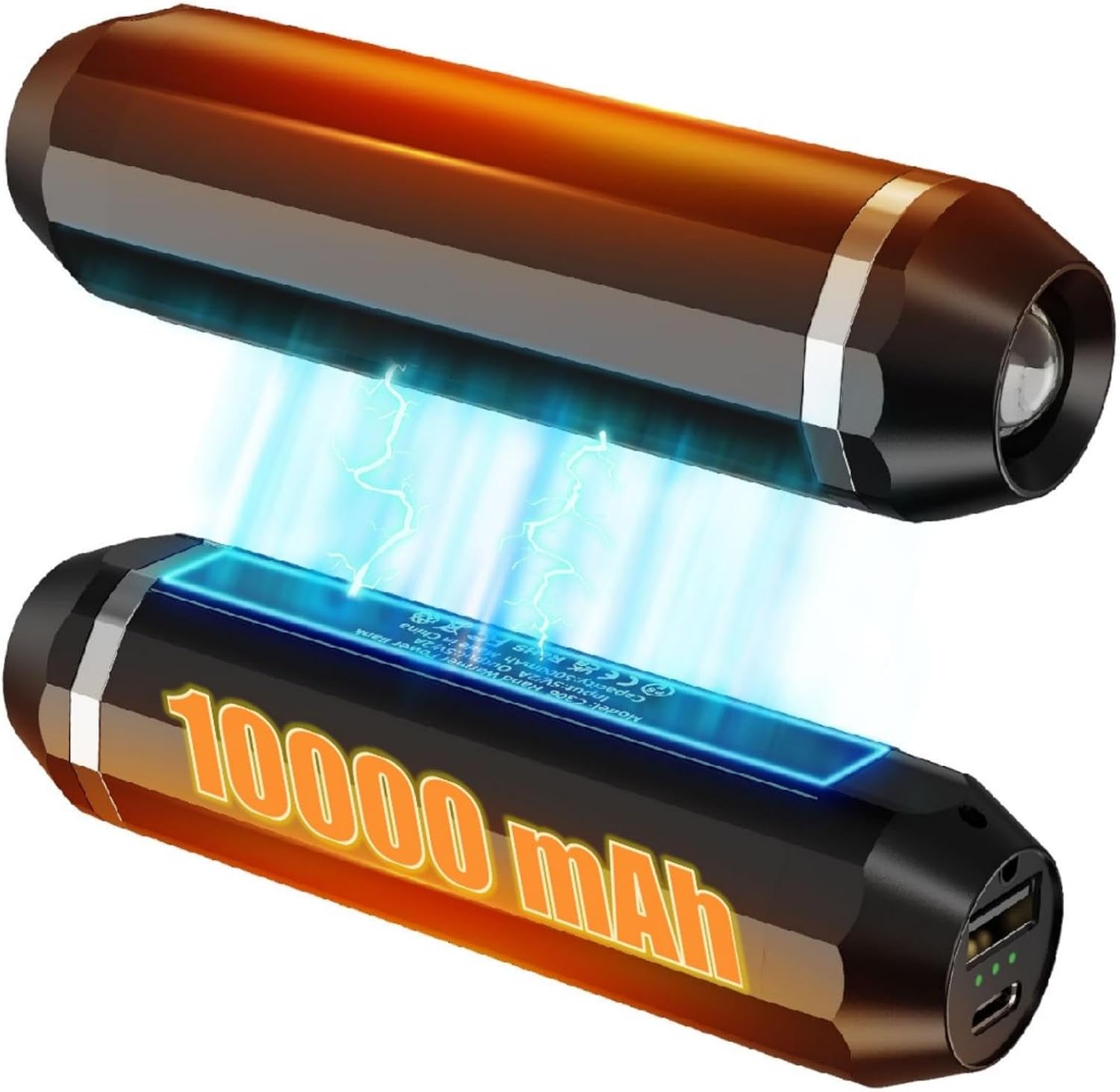3 w 1 akumulatorowy magnetyczny ogrzewacz do rąk, przenośny elektryczny ogrzewacz do rąk o pojemności 10 000 mAh, 18-godzinny czas pracy baterii,