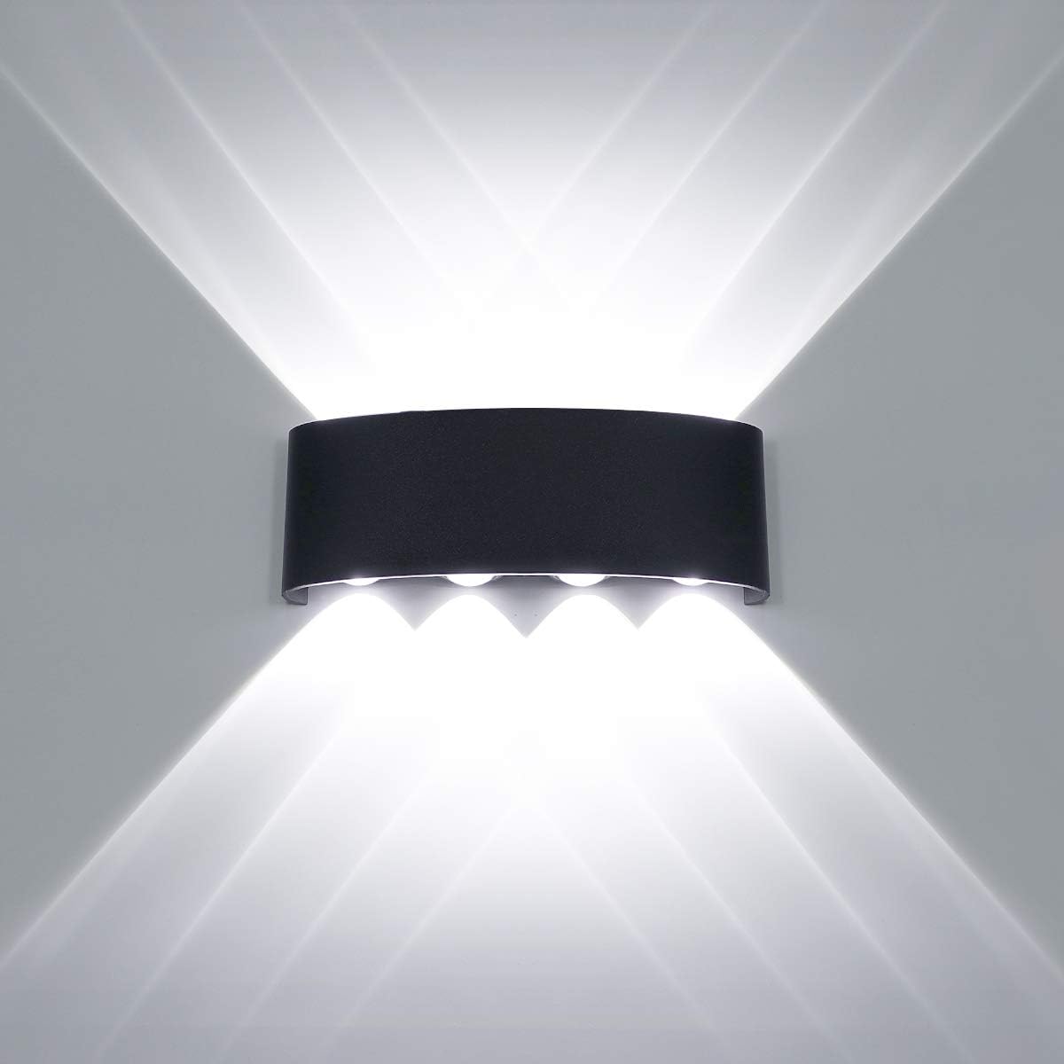 Nowoczesna lampa ścienna LED – lampa ścienna do wewnątrz i na zewnątrz, wodoodporna, aluminiowa, 8 W, podświetlana ścienna do łazienki i nie tylko