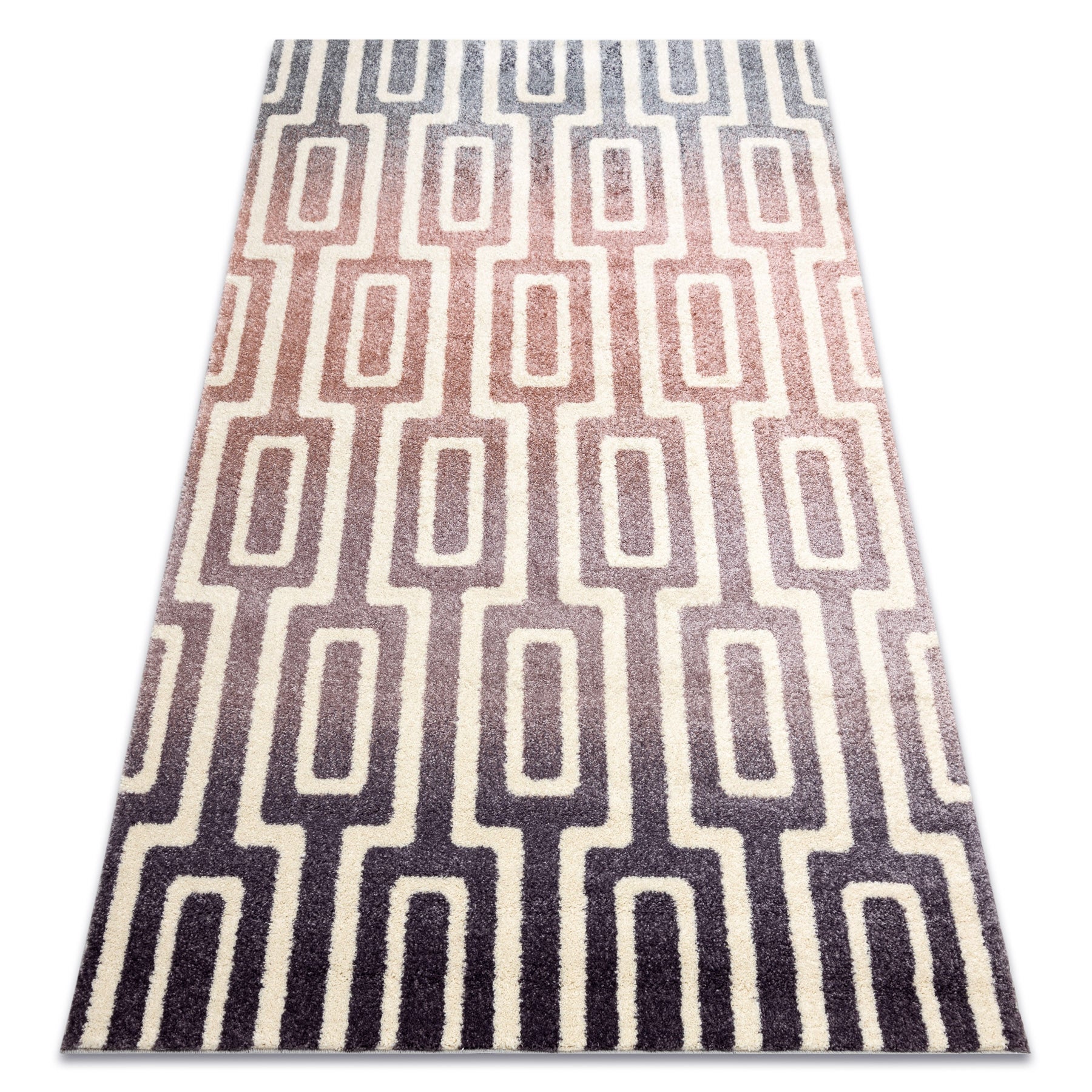 Dywan KAKE 25809657 Labirynt nowoczesny fioletowy / róż / szary 80x150 cm
