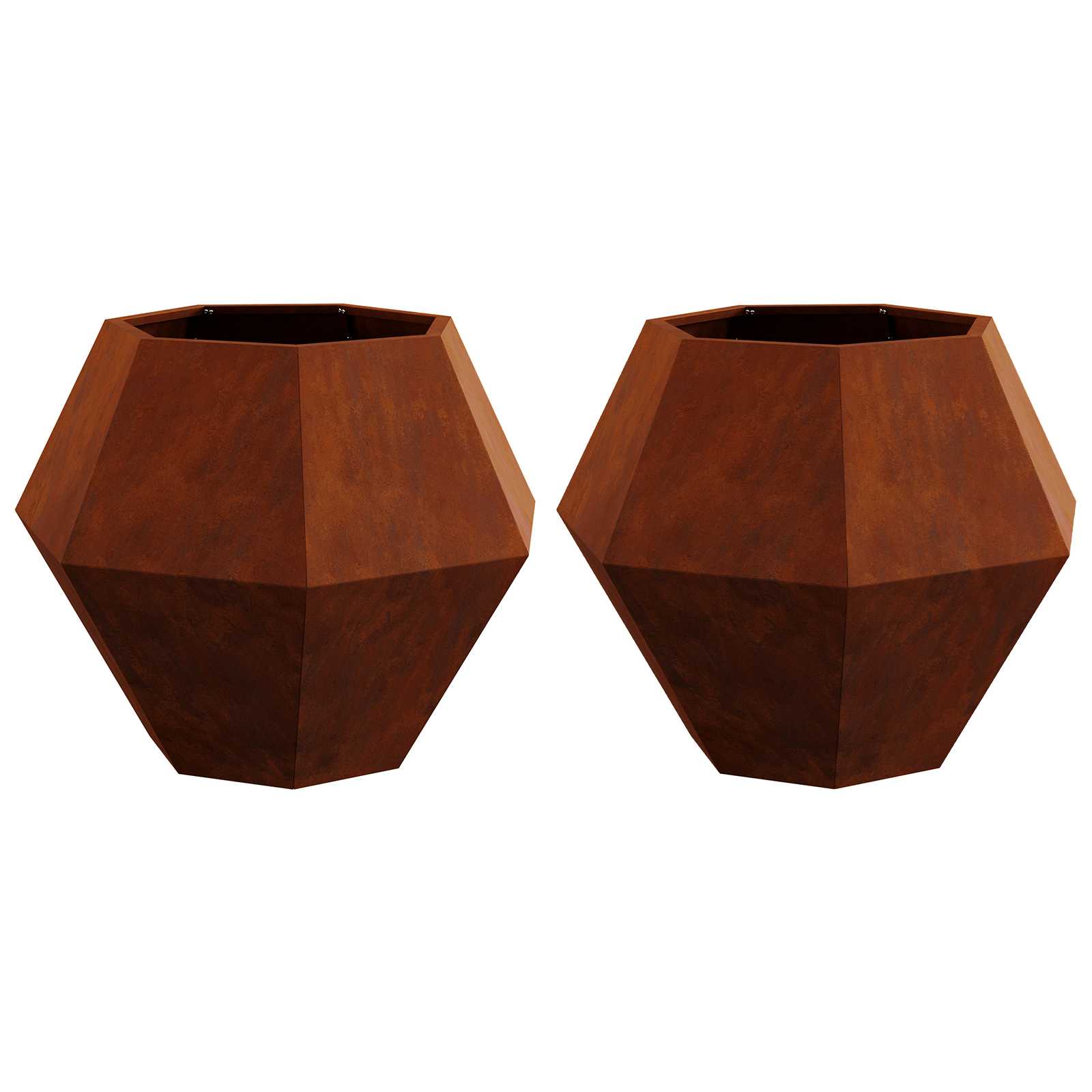 Donica 2 szt. Rdzawy 75 x 75 x 60 cm