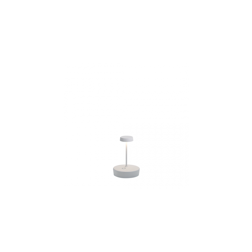 Lampa stołowa LED Zafferano Swap mini pro, ładowalna i ściemnialna, biała, 2200-2700-3000K, 2W, aluminiowa, IP65