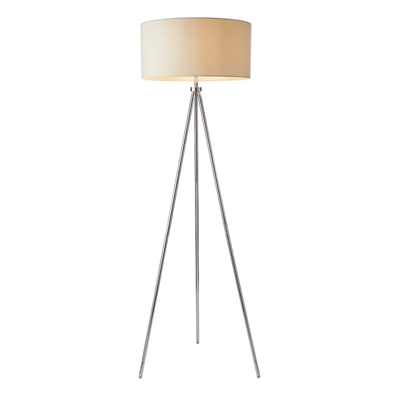 Lampa stojąca podłogowa z abażurem chromowana trójnóg 1xE27 60W TRI Endon