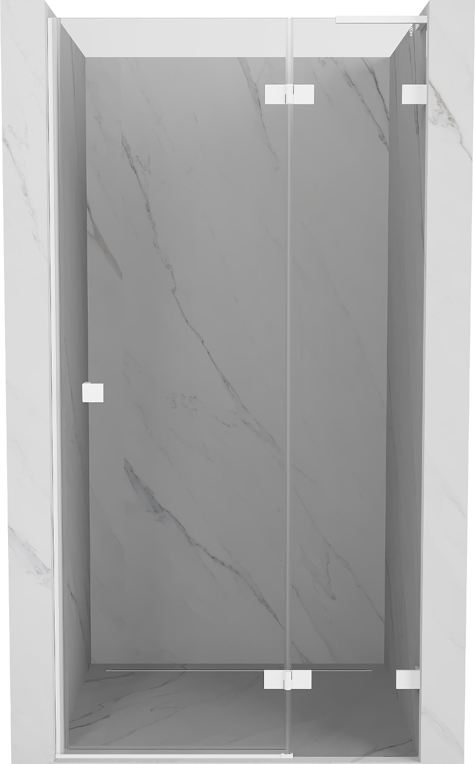 Mexen Lunar L drzwi prysznicowe uchylne prawe 80 cm, transparent, białe - 834L-080-000-20-00-P