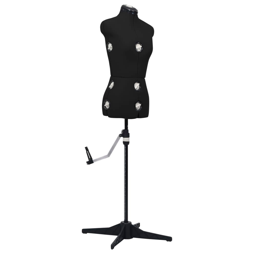 Manekin krawiecki damski, regulowany, czarny, S, rozmiar 33-40 vidaXL