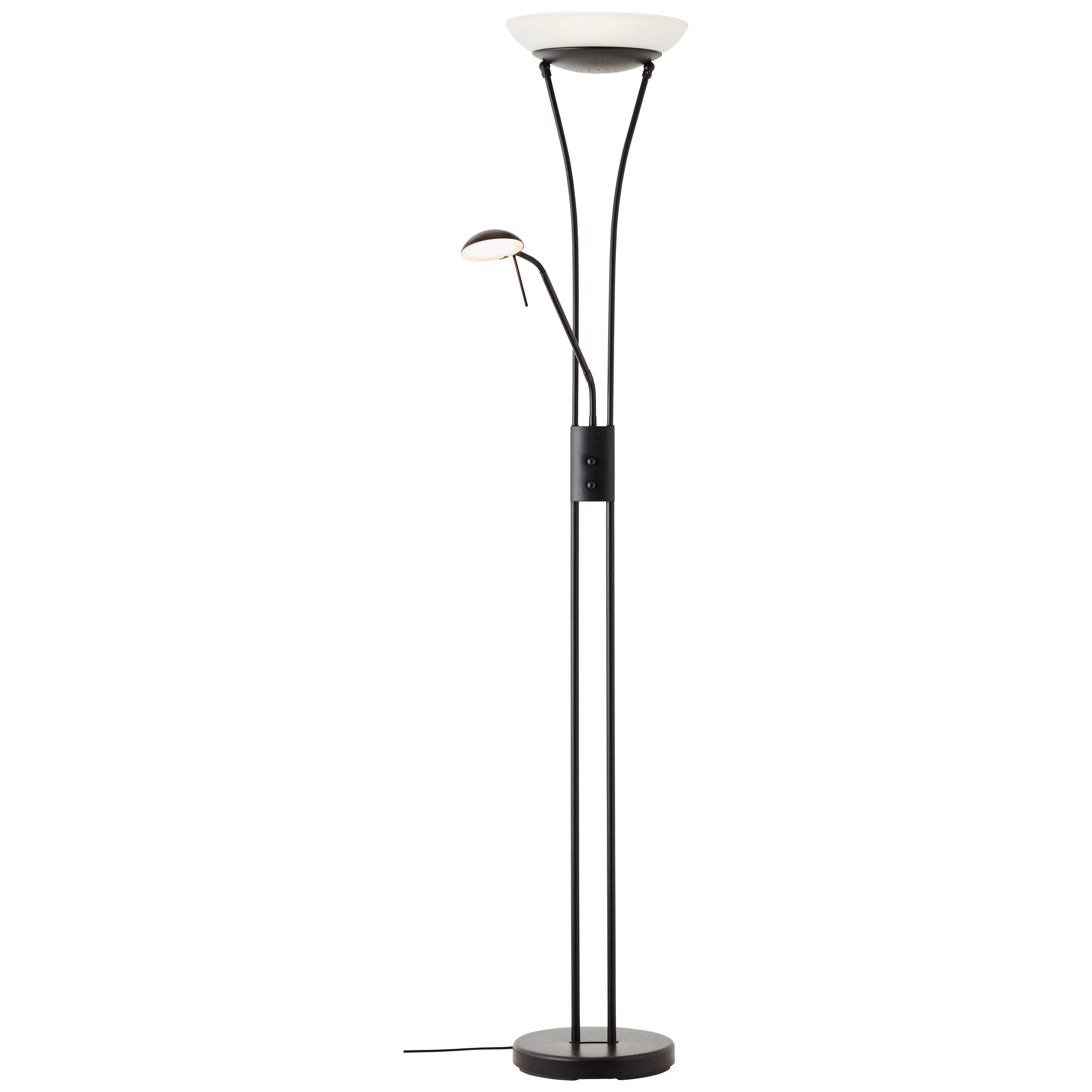 Brilliant Finn LED uplight ramię do czytania czarne, metal/szkło, 1x zintegrowana dioda LED (SMD), 26 W, (strumień świetlny: 2500 lm, barwa światła: 3