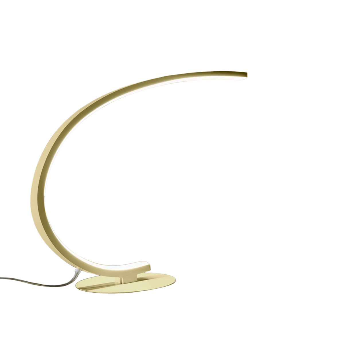 Lampa stołowa LED Iole, ściemnialna, 12 W, ciepłe światło, 3000 K - szczotkowane złoto, nowoczesny design, aluminium, IP20