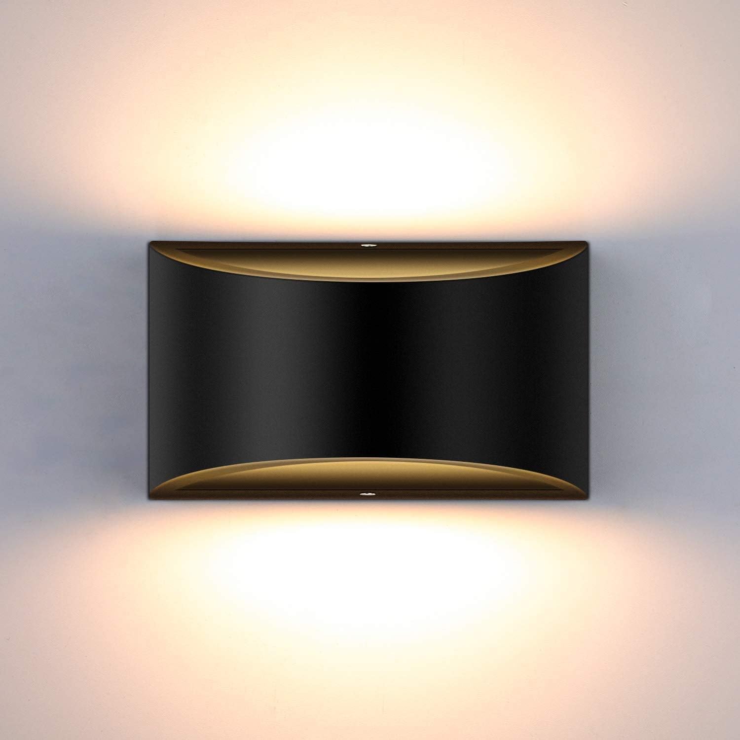 Regulowana czarna lampa ścienna LED 7W, nowoczesny kinkiet, oświetlenie ścienne góra-dół, dekoracyjne oświetlenie aluminiowe, białe