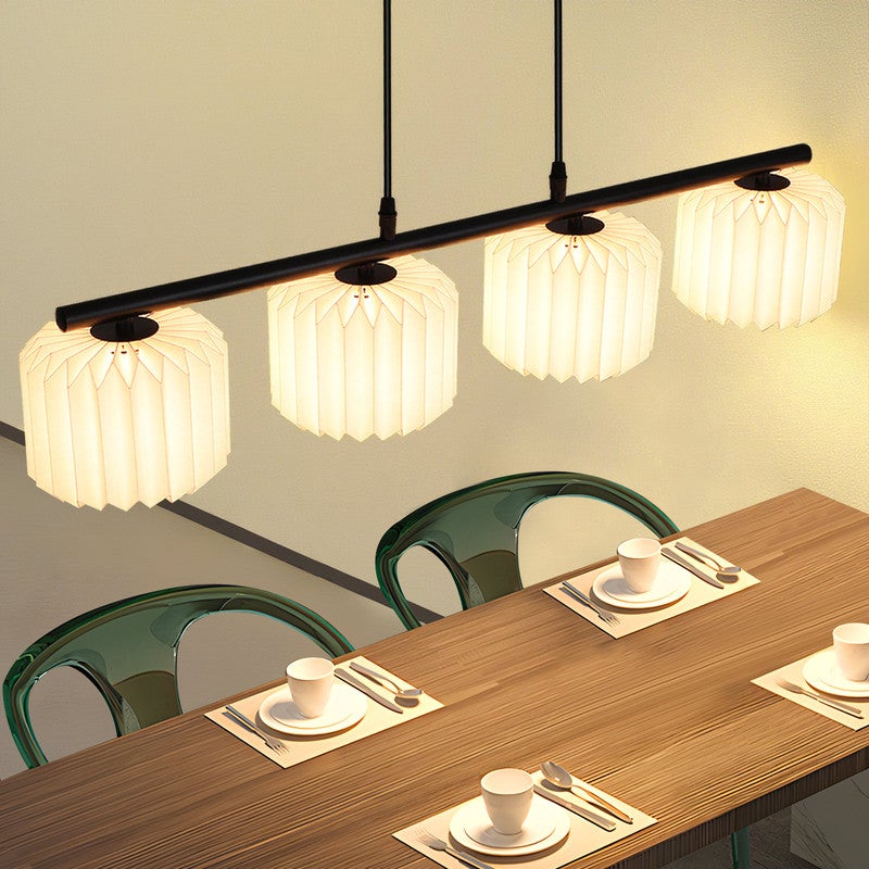 NETTLIFE Lampa wisząca do jadalni, lampa wisząca vintage, lampa wisząca do salonu, lampa do jadalni, 4 płomienie, biała