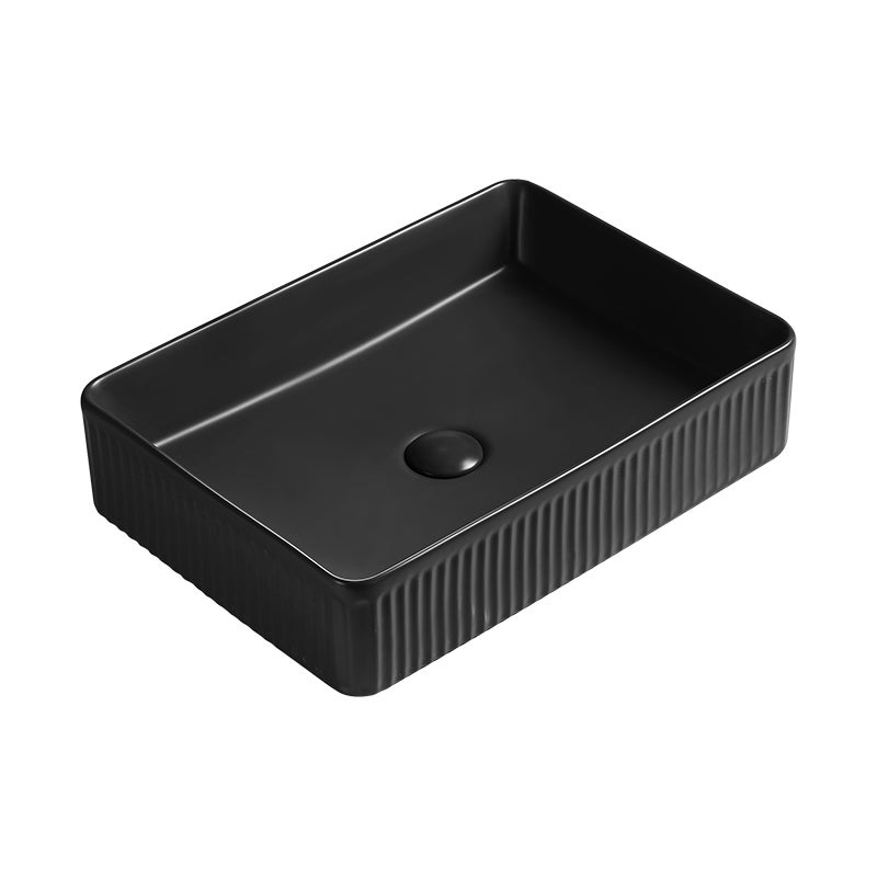 Mexen Grovo umywalka nablatowa ryflowana 50 x 34 cm, czarna mat - 22305085
