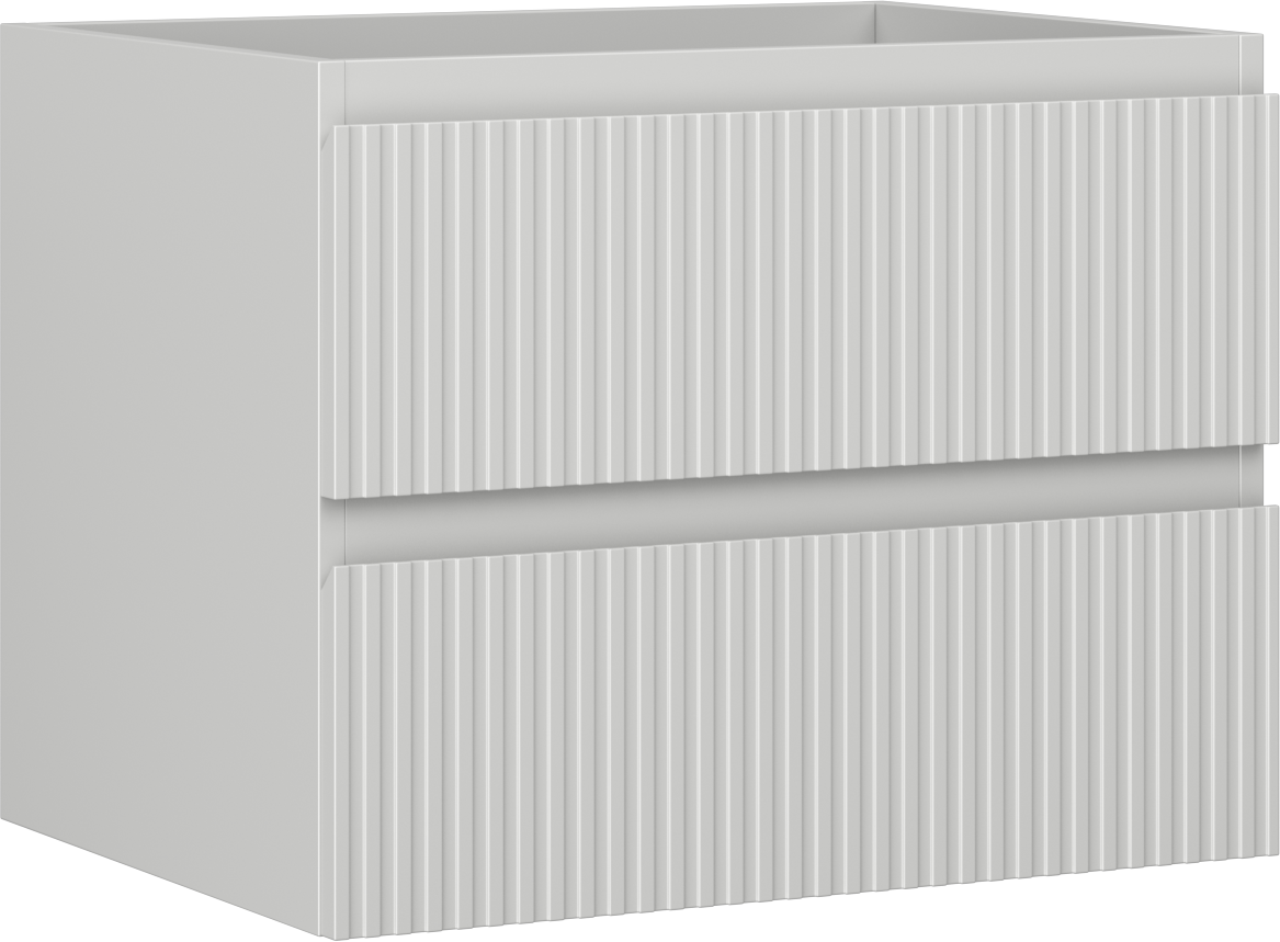 Mexen Rivel szafka łazienkowa podumywalkowa 60 cm, 2 szuflady, ryflowana , szara mat - 91A20-06047-2-BFF62