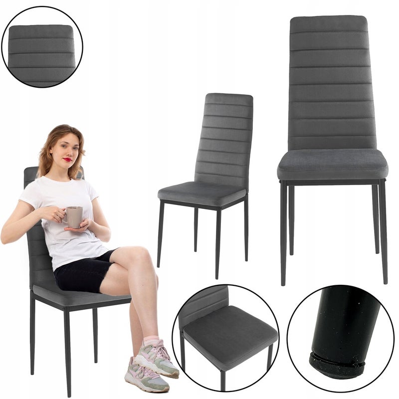 Nowoczesne krzesło kuchnia jadalnia salon tapicerowane Mark II KT118 szare